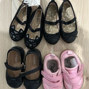 Cat & Jack Black and Pink Kids Shoe Lot - Mary Janes & Sneakers